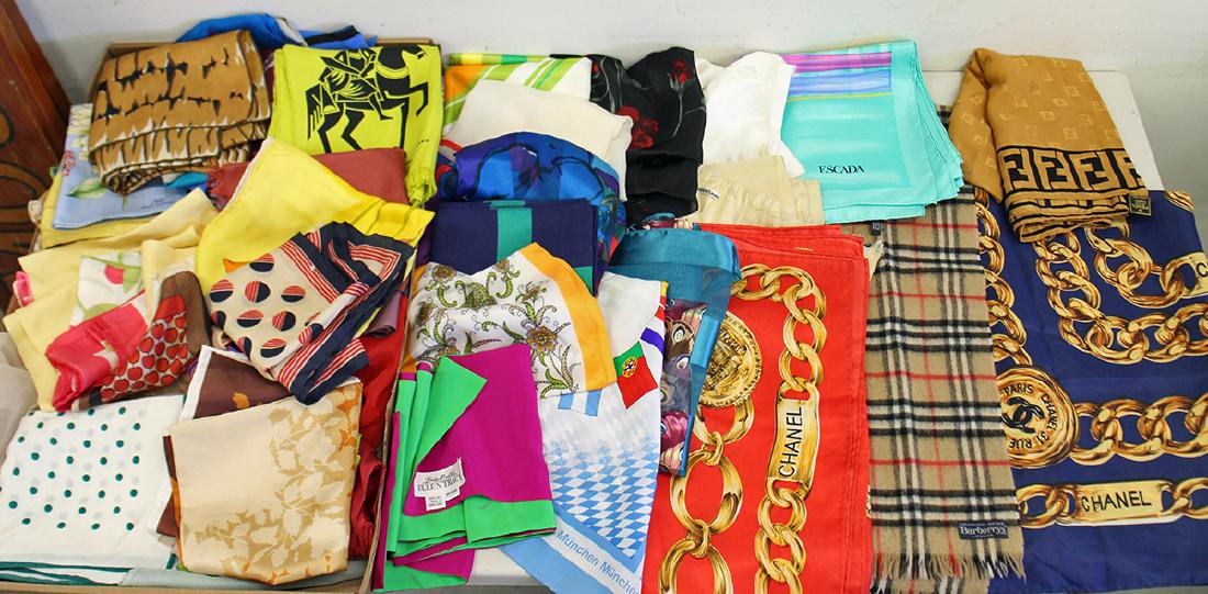 VINTAGE DESIGNER SCARVES - CHANEL-BURBERRY-HERMES (1 of 3)