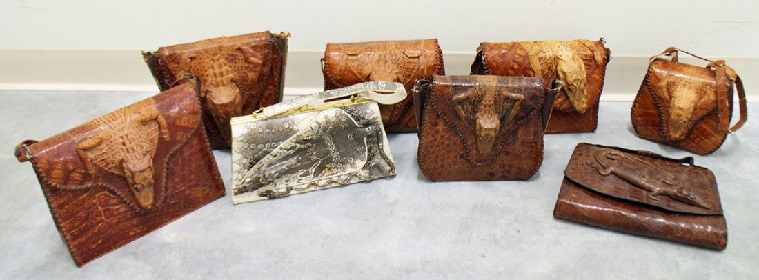 VINTAGE 1950'S ALLIGATOR & REPTILE HANDBAG PURSES (1 of 4)