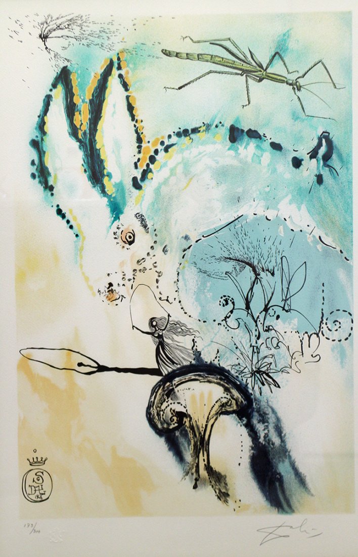 SALVADOR DALI DOWN THE RABBIT HOLE LITHOGRAPH (1 of 6)