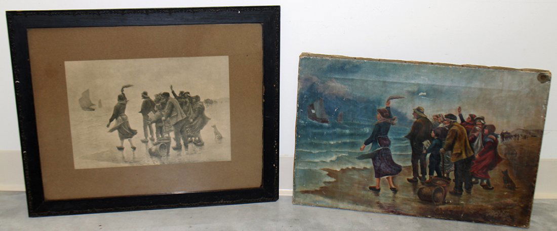 AFTER JULES DENNULIN OIL PAINTING & PRINT (1 of 4)