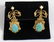 ANTIQUE 14K GOLD TURQUOISE EARRINGS