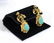 ANTIQUE 14K GOLD TURQUOISE EARRINGS - 2