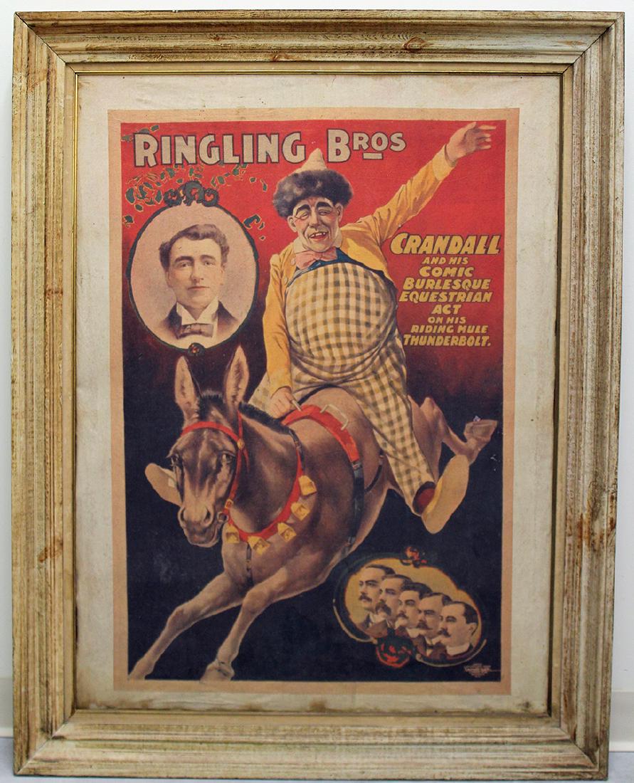 RINGLING BROS CANVAS LINEN POSTER BY COURIER LITHO (1 of 2)