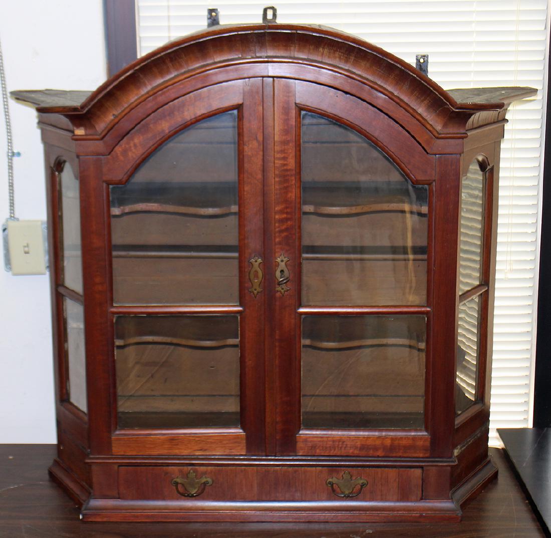 19TH CENTURY WALL CURIO CABINET (1 of 4)