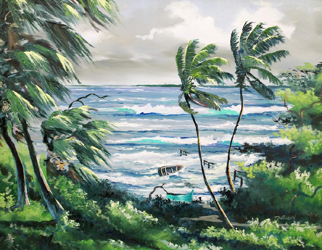 TRACY NEWTON "BOATS AWASH" PAINTING (1 of 5)