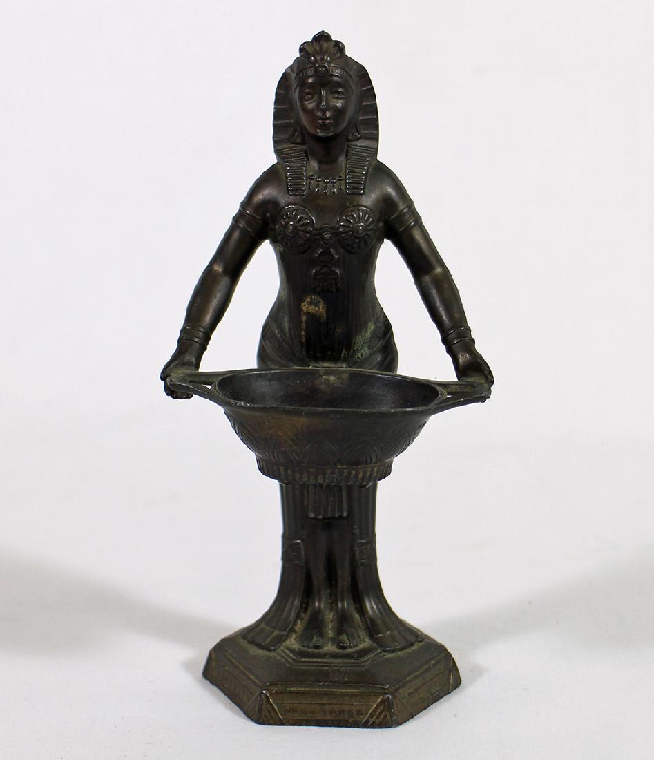 VANTINES EGYPTIAN REVIAL INCENSE BURNER: Vintage Vantine's bronze incense burner. Made in France and marked 1272, 6 3/4" tall.