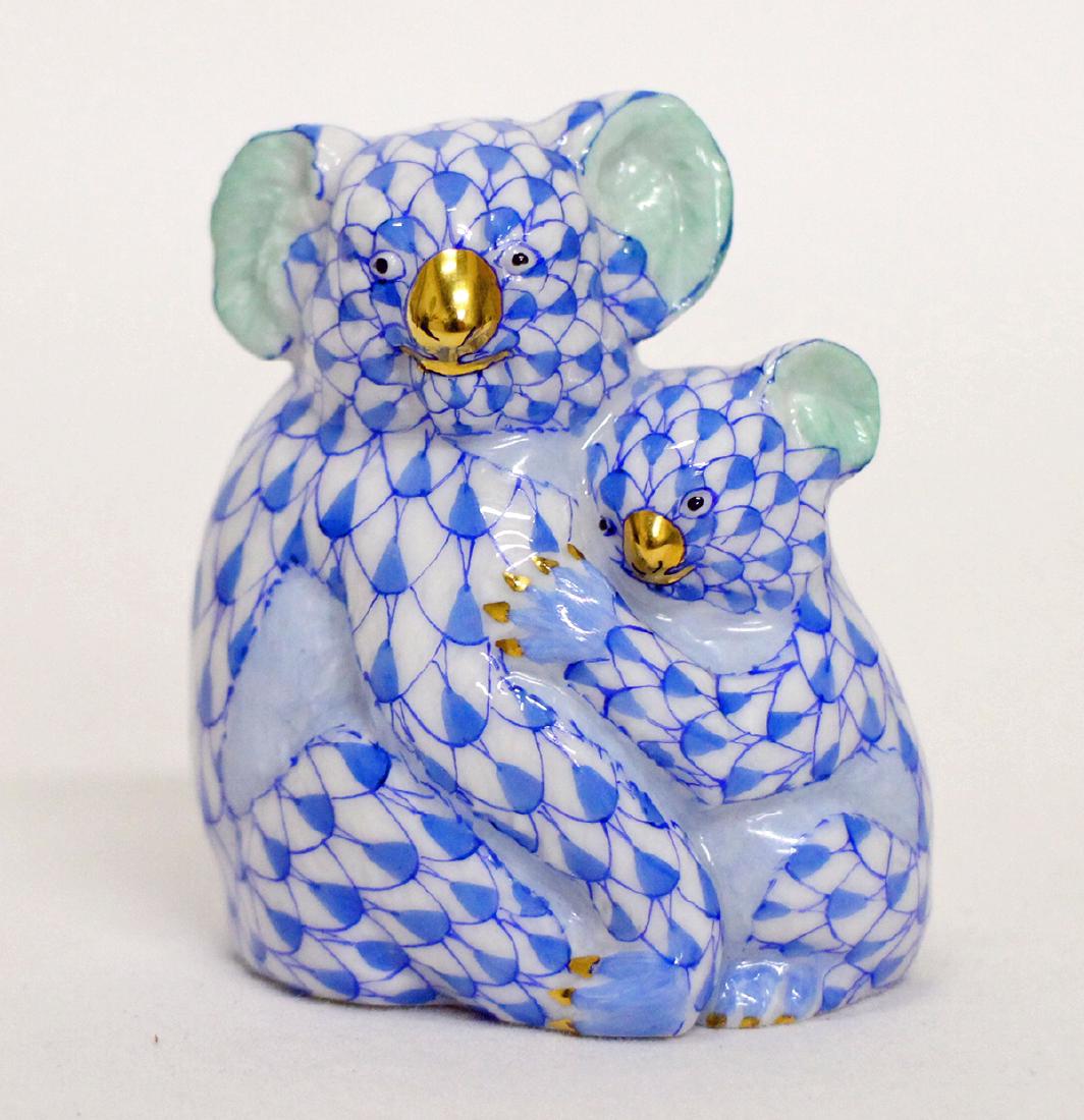 HEREND BLUE FISHNET KOALA BEAR (1 of 2)