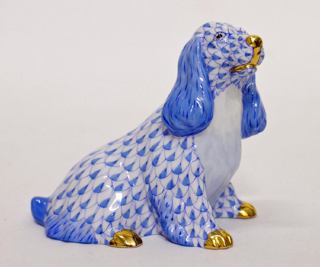 HEREND BLUE FISHNET SPANIEL DOG (1 of 3)