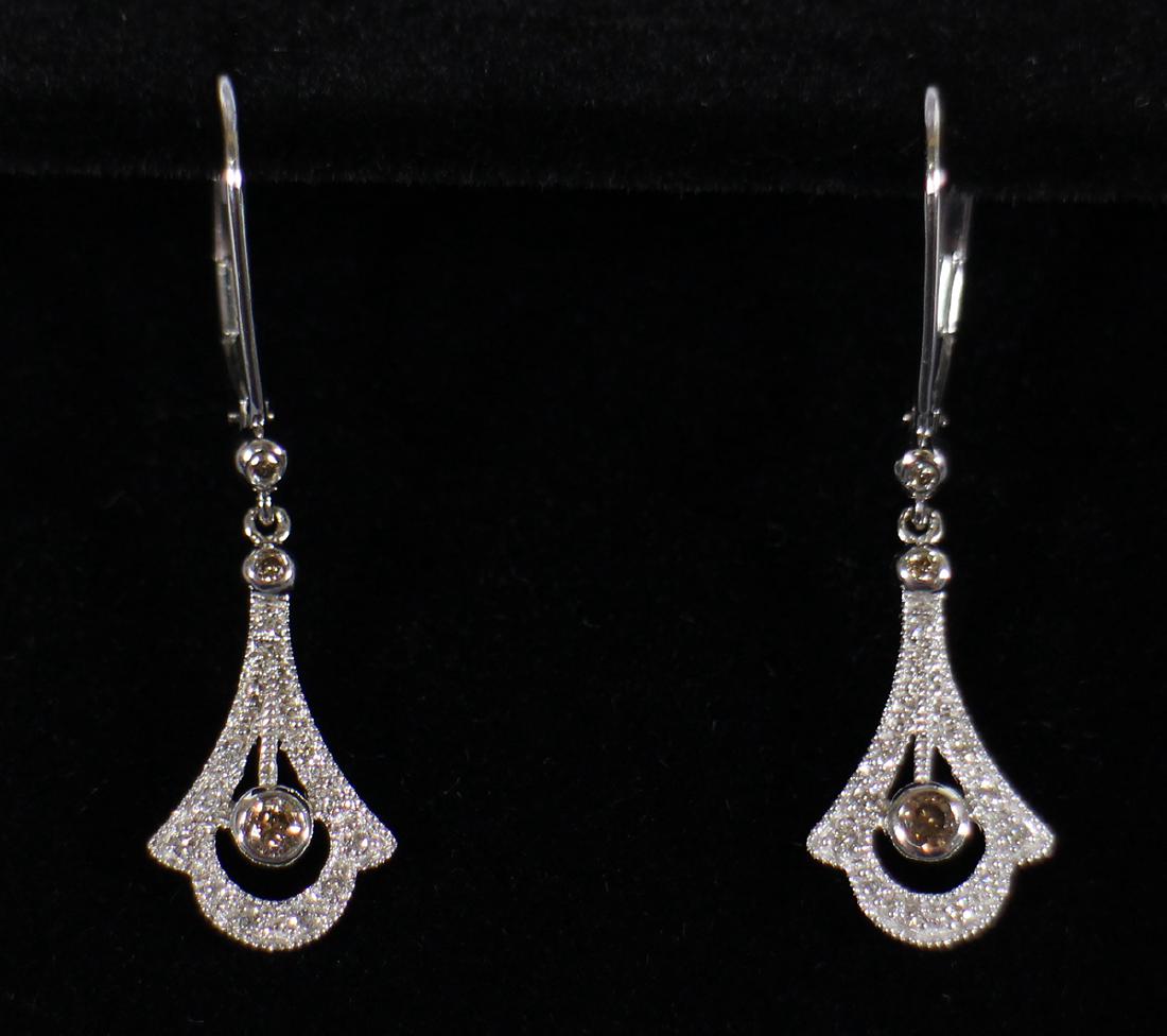 14K MOVING DIAMOND DANGLE EARRINGS (1 of 1)