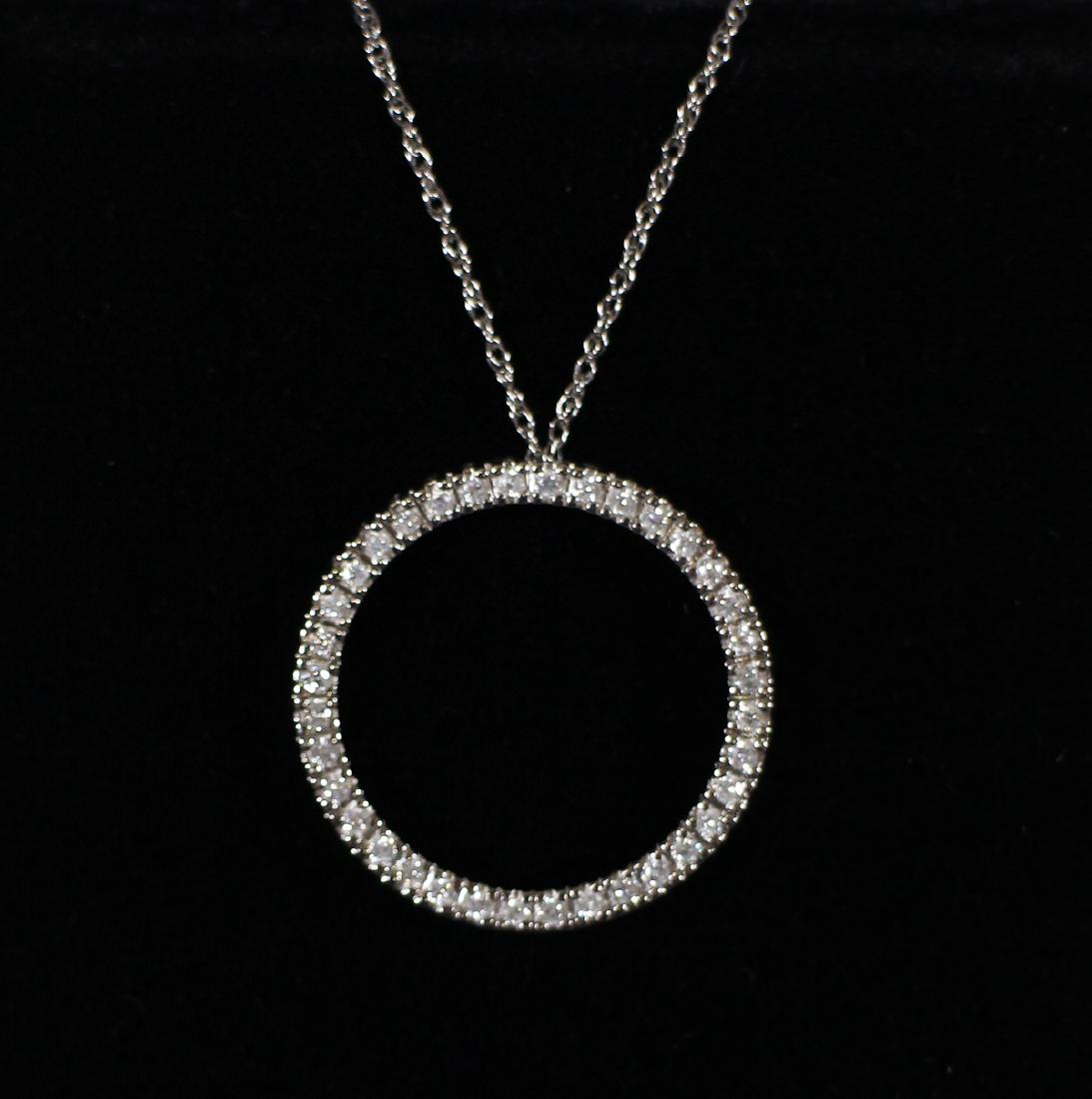 10K WHITE GOLD DIAMOND CIRCLE OF LIFE NECKLACE (1 of 1)