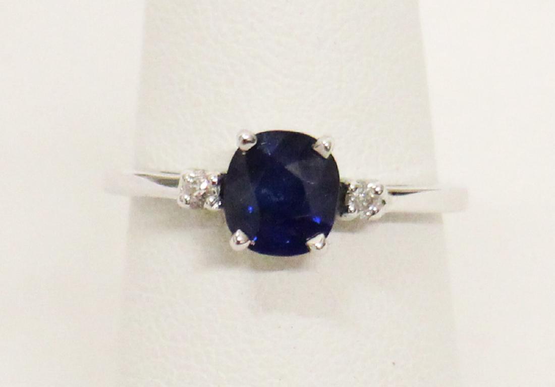 14KT 1.85 CARAT BLUE SAPPHIRE & DIAMOND RING (1 of 4)
