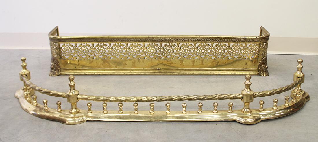 (2)  BRASS FIREPLACE FENDERS (1 of 2)