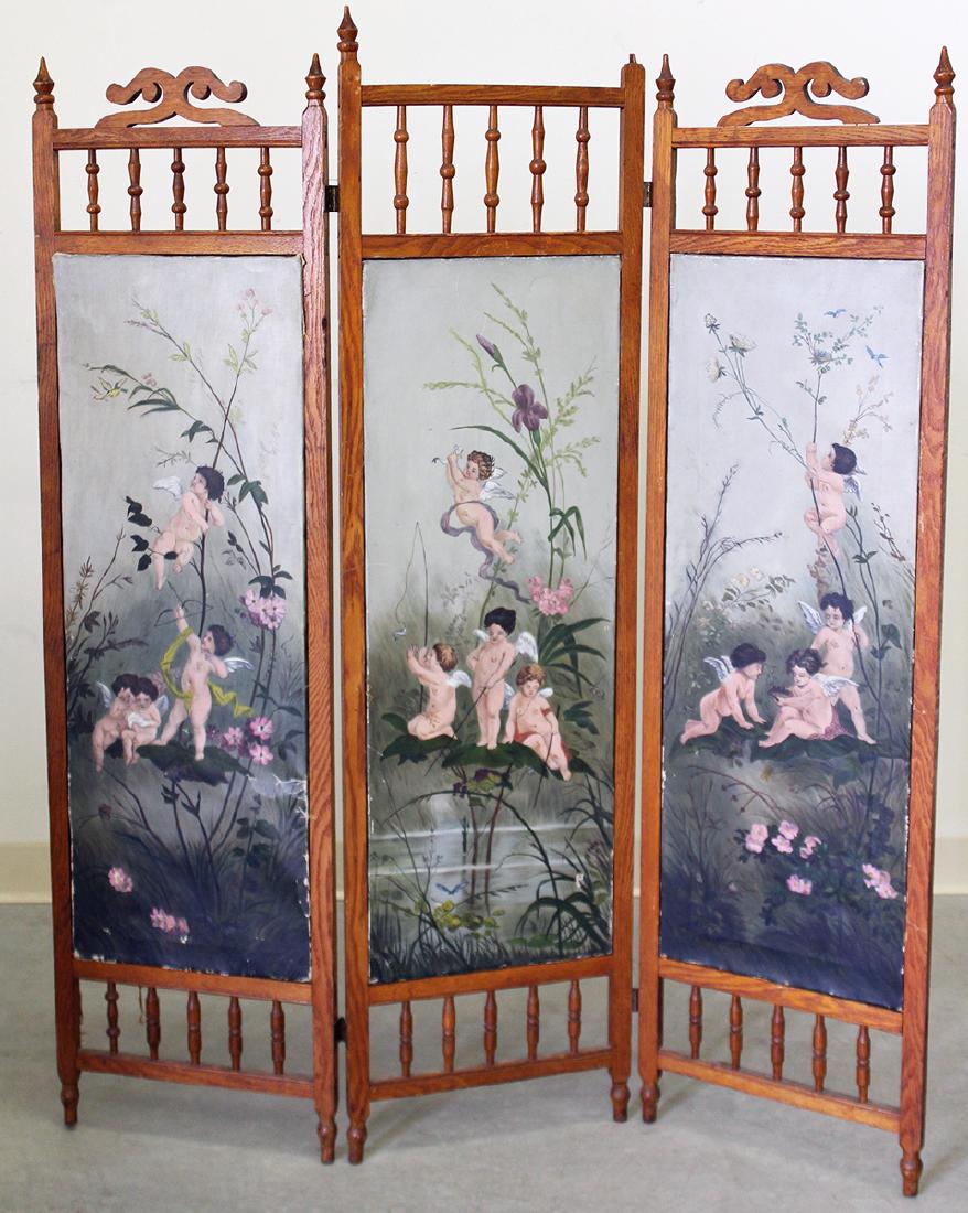 HAND PAINTED CHERUB SCREEN (1 of 3)