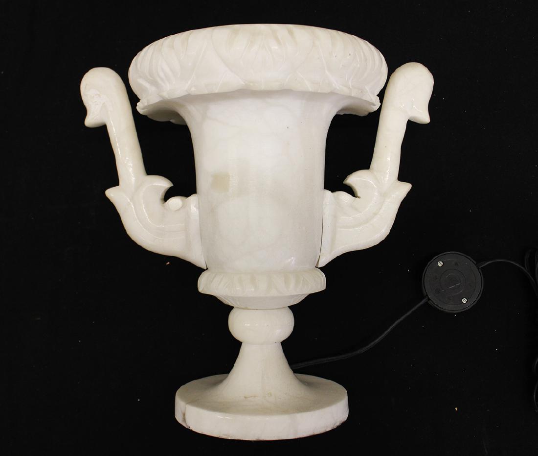 NEOCLASSICAL ALABASTER URN TORCHIERE LAMP (1 of 2)
