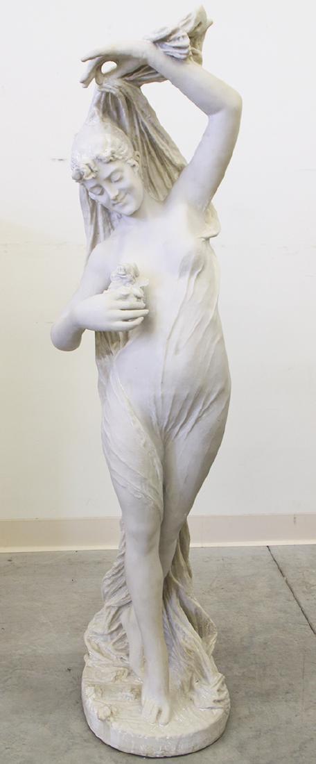 LARGE ITALIAN SCULPTURE AFTER LAPINI: Large Italian sculpture of a woman after Cesare Lapini. 55" tall.