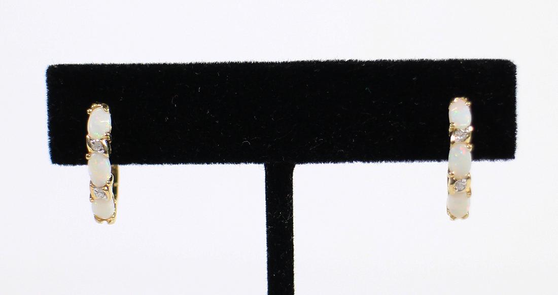 14K OPAL & DIAMOND EARRINGS (1 of 3)