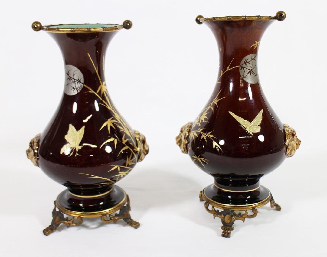 (2) 19TH CENT. CHOISY-LE-ROI FRENCH MAJOLICA VASES (1 of 4)