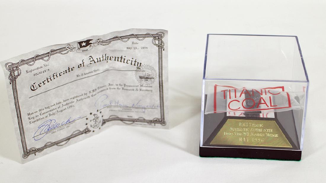 COAL FROM THE RMS TITANIC WITH COA (1 of 1)