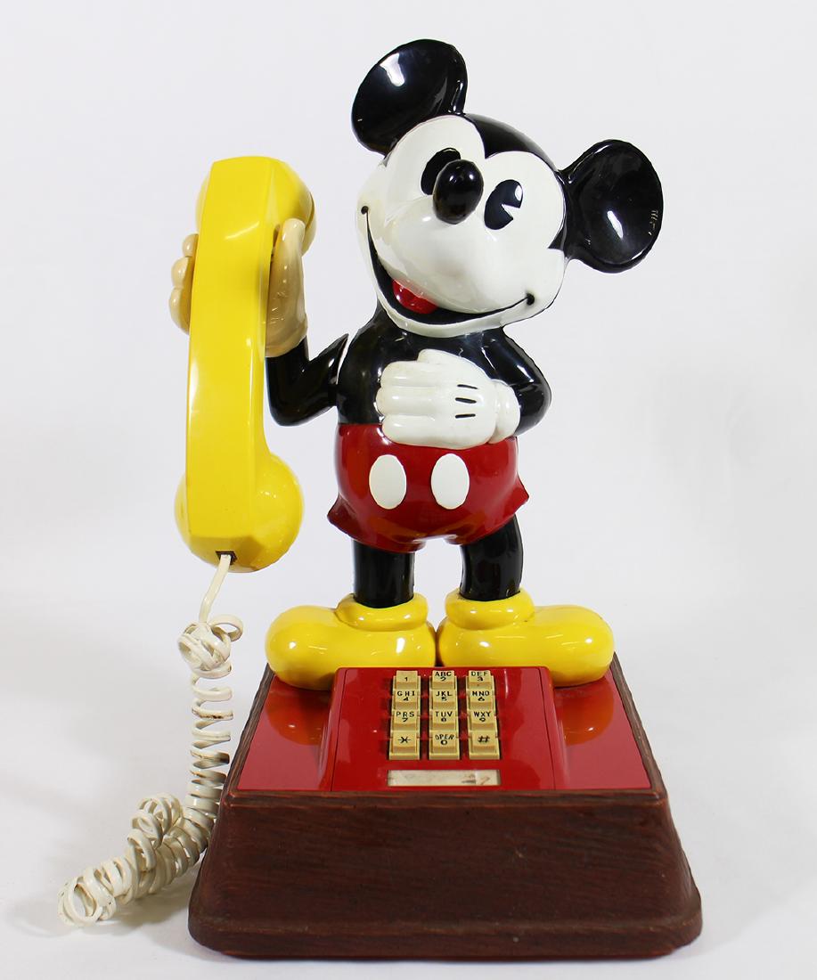 VINTAGE MICKEY MOUSE TELEPHONE: Vintage Mickey Mouse Walt Disney telephone. 15" tall 8.5" wide.