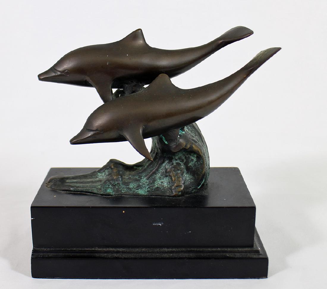 BRONZE DOLPHIN SCULPTURE (1 of 2)