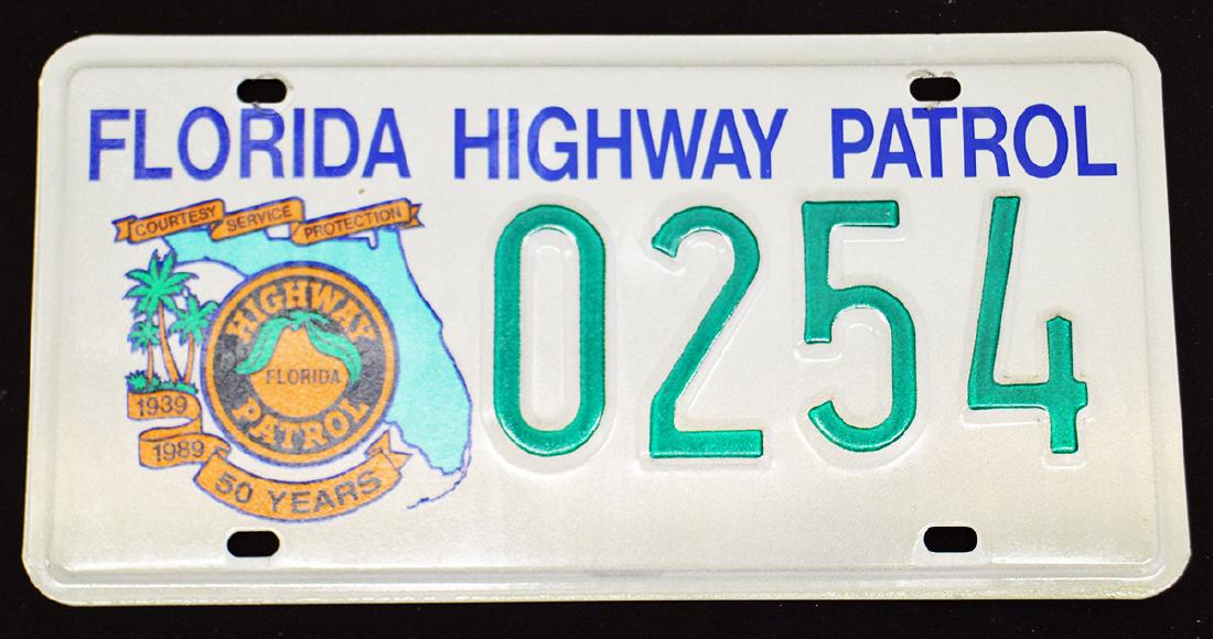 FLORIDA HIGHWAY PATROL LICENSE PLATE 50 YEARS