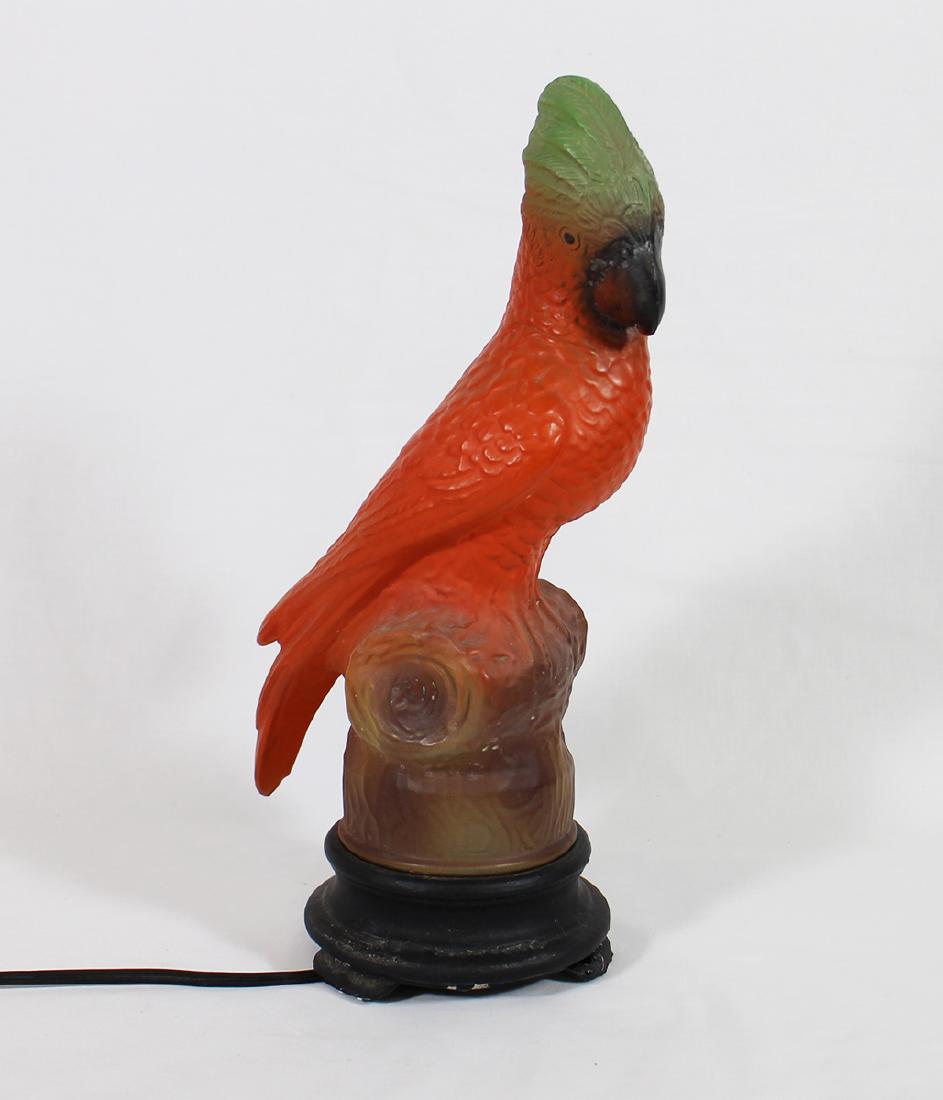 TIFFIN GLASS PARROT LAMP (1 of 4)
