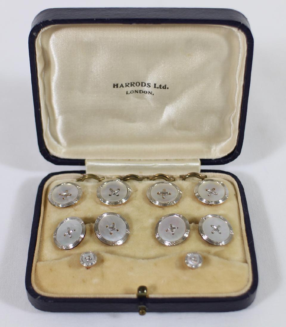 1930's HARRODS OF LONDON 9CT & PLATINUM CUFFLINKS (1 of 3)
