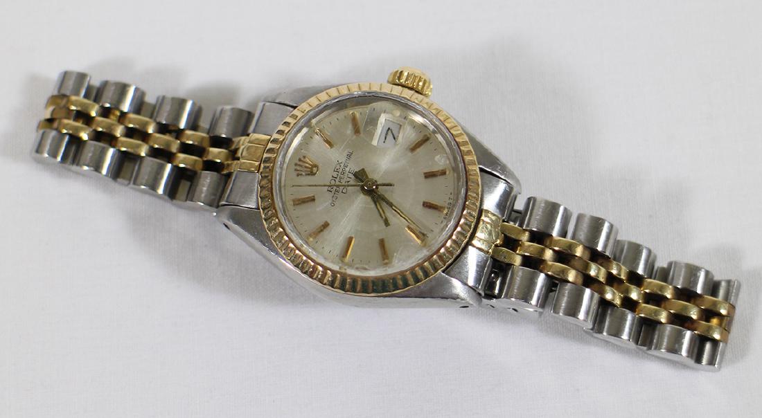 LADIES 14K GOLD & STAINLESS ROLEX WATCH (1 of 7)