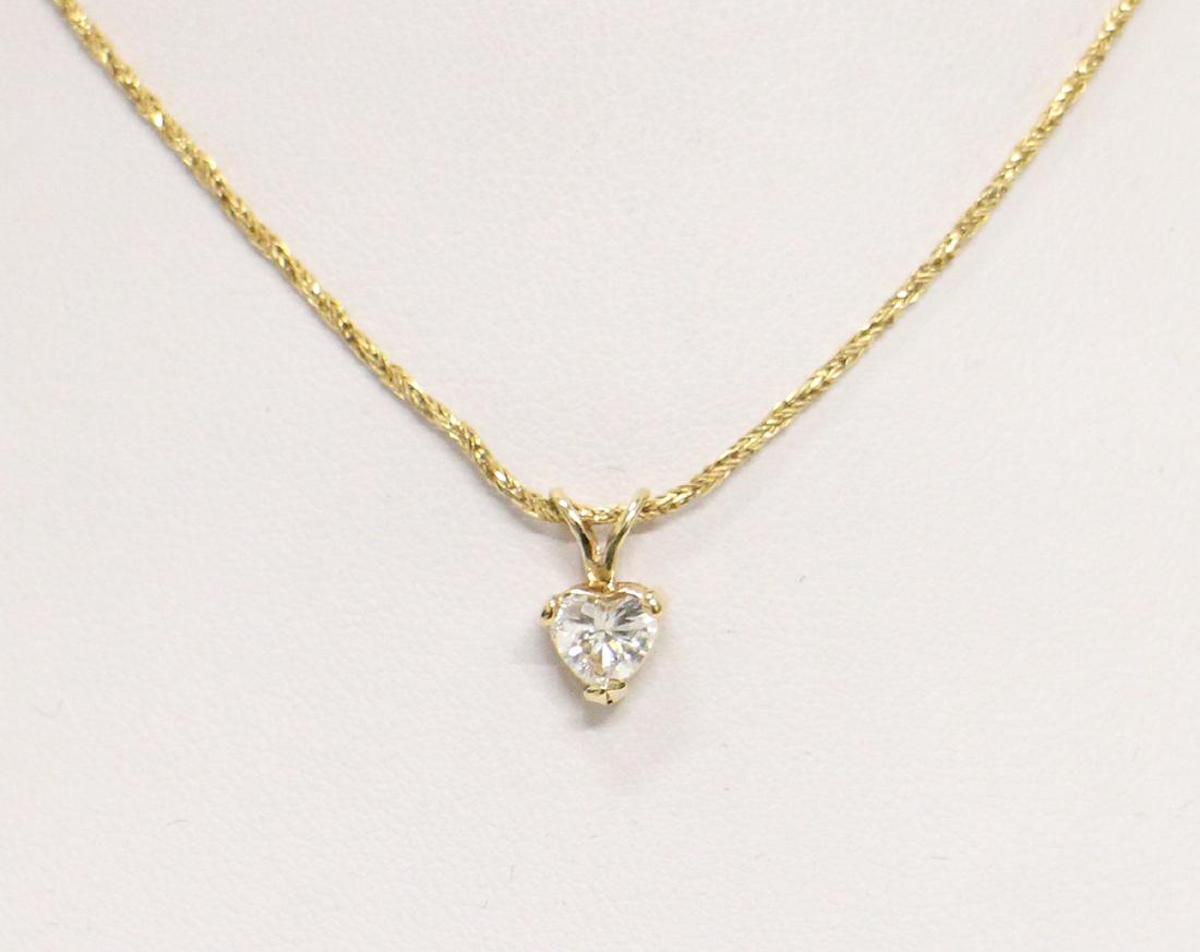 14K GOLD .50 CT DIAMOND SOLITARE NECKLACE (1 of 2)