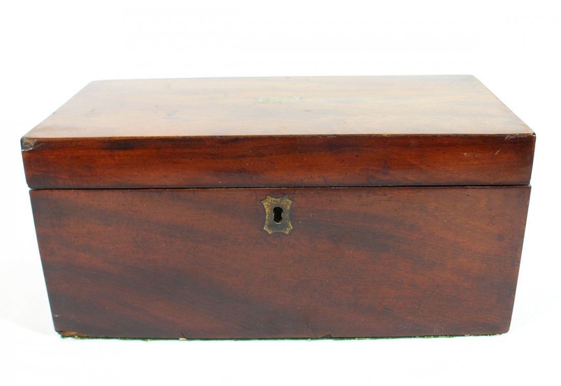 GEORGE IV MAHOGANY TEA CADDY (1 of 4)