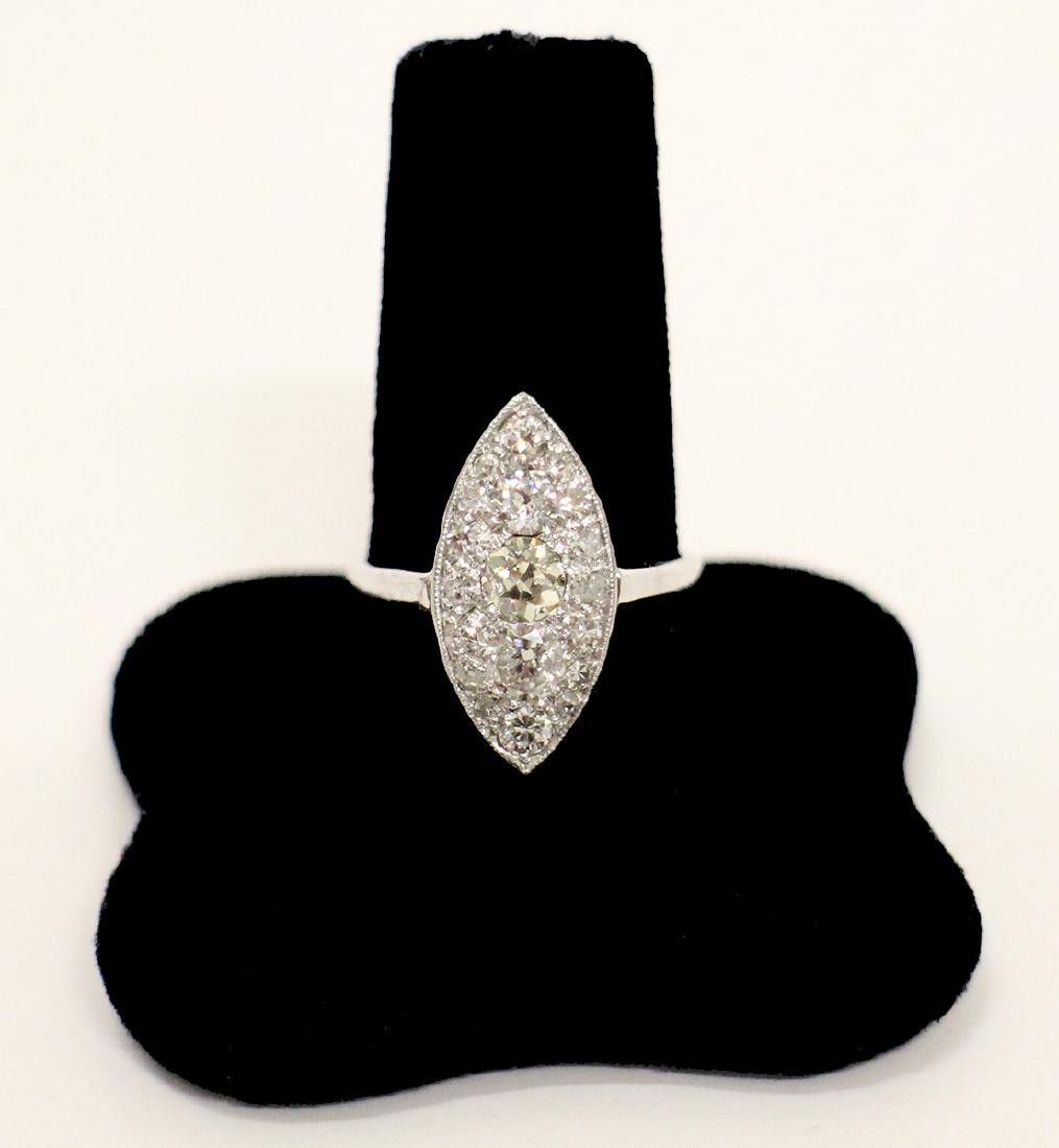 14K WHITE GOLD EUROPEAN CUT 1.42 CTW DIAMOND RING (1 of 2)