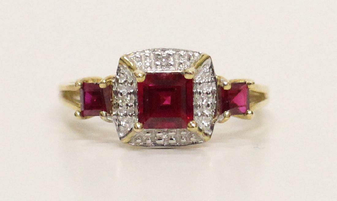 10K CHATHAM RUBY & DIAMOND RING (1 of 3)