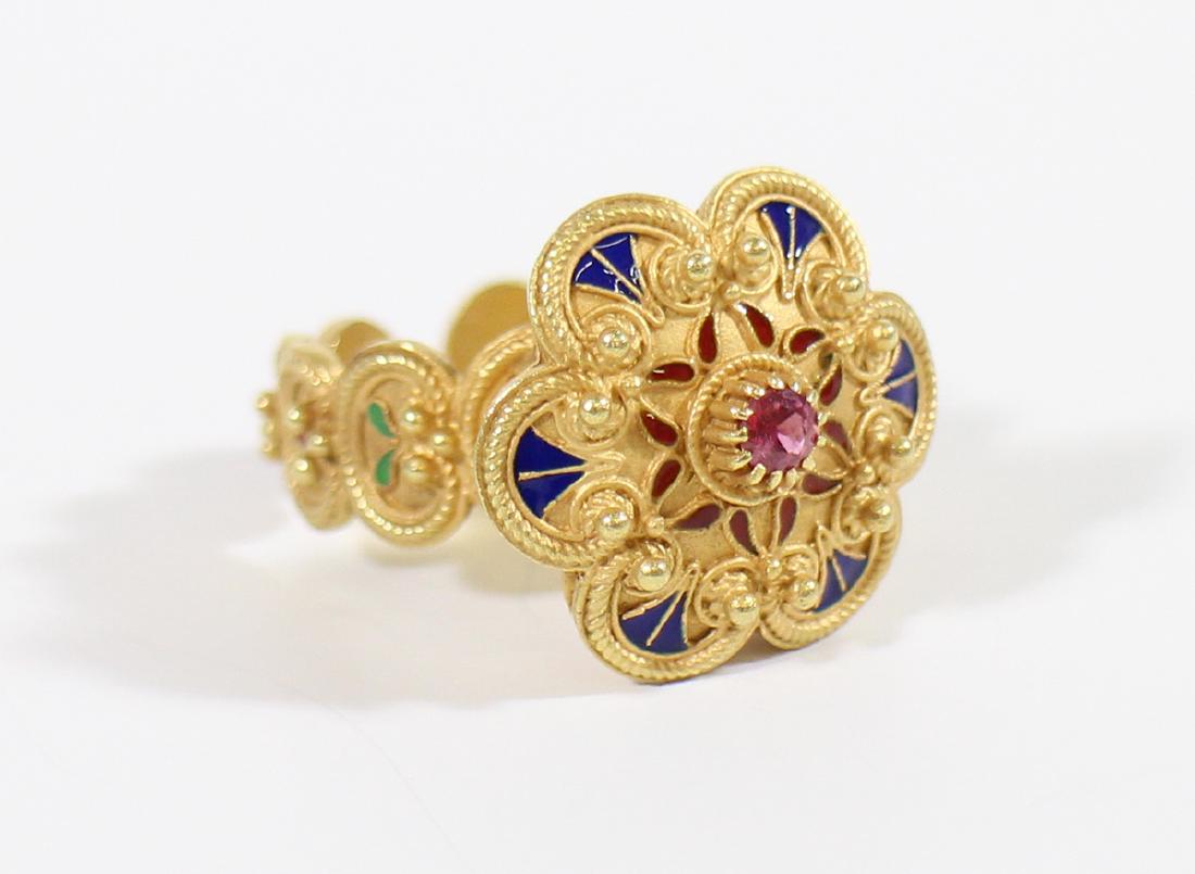 18K ETRUSCAN REVIVAL RUBY RING (1 of 5)