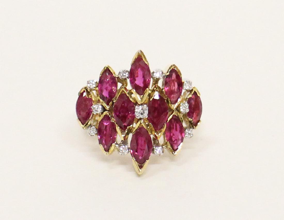 14KT RUBY & DIAMOND RING (1 of 3)