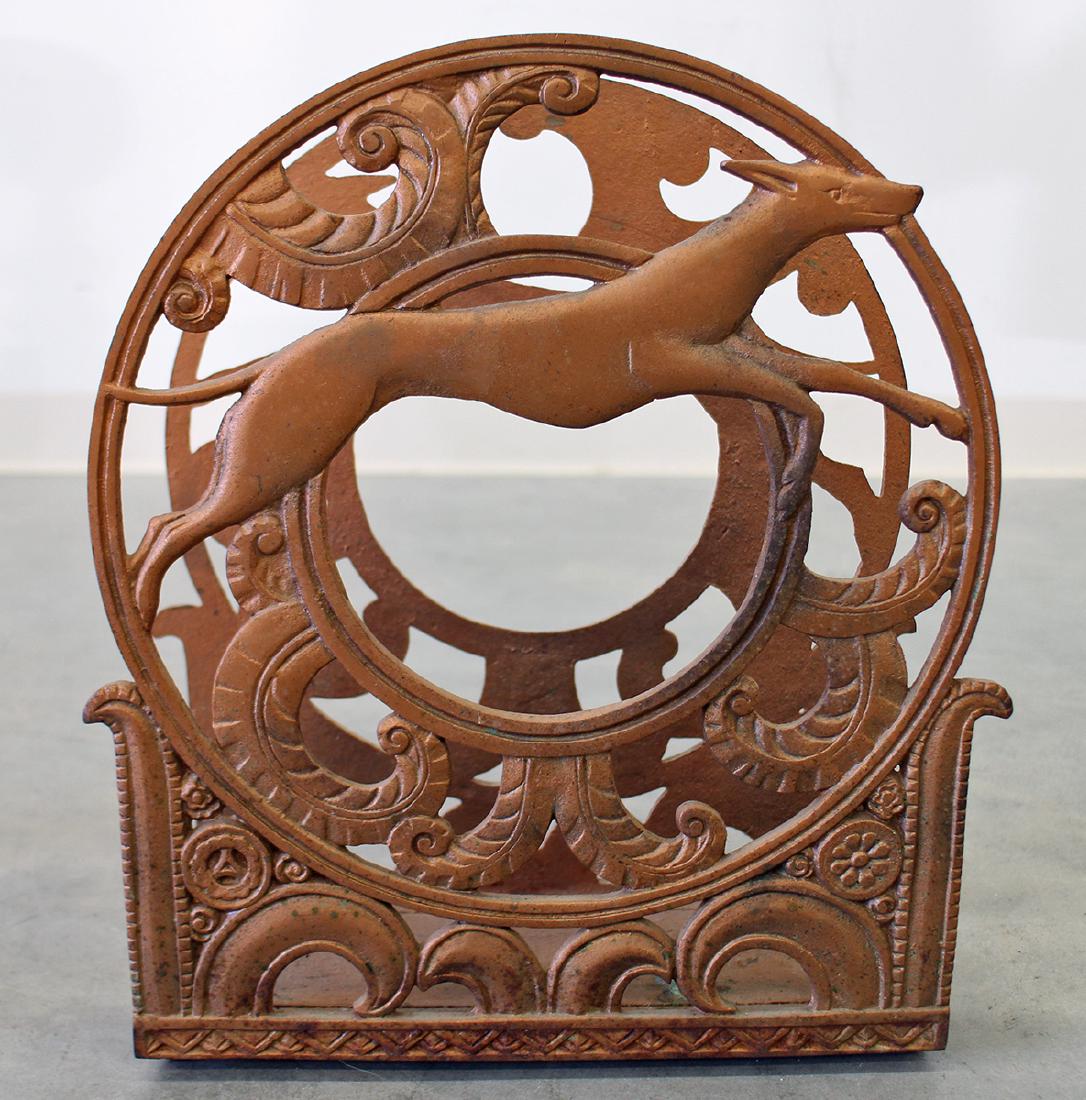 ART DECO GREYHOUND DOG BOOK HOLDER (1 of 2)
