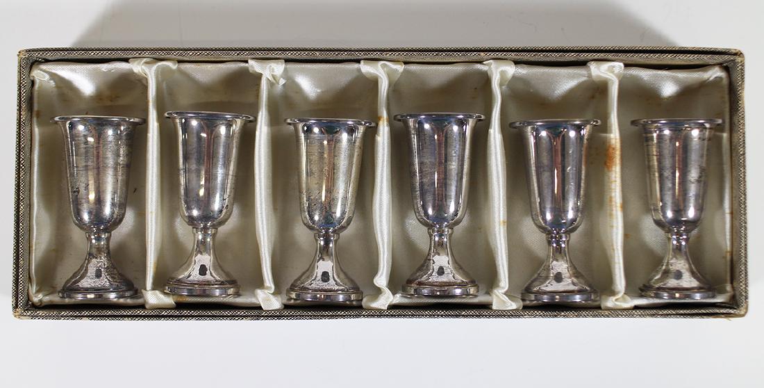 (6) WEB STERLING CORDIALS W/ BOX (1 of 2)