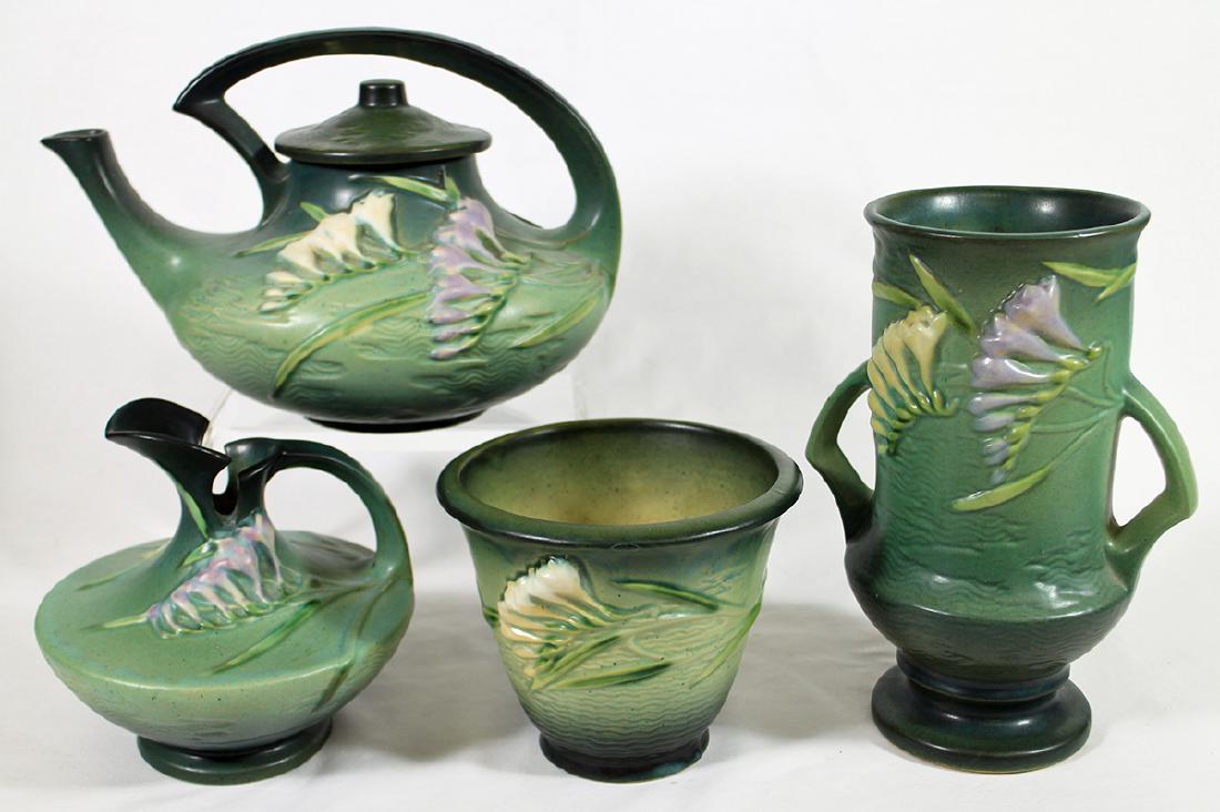 4 PC ROSEVILLE FREESIA POTTERY (1 of 3)