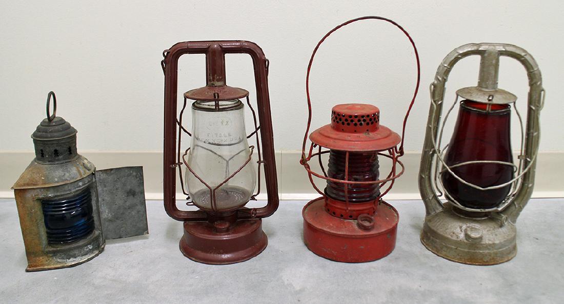 4 VINTAGE RAILROAD & NAUTICAL LANTERNS (1 of 2)