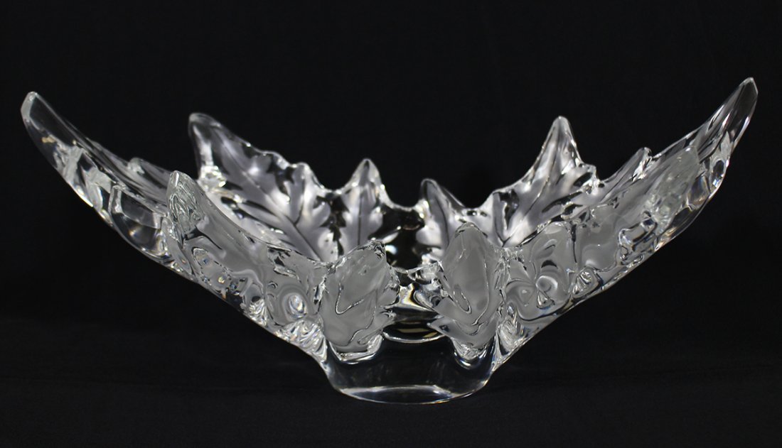 LALIQUE CHAMPS ELYSES LEAF CENTERPIECE BOWL (1 of 5)
