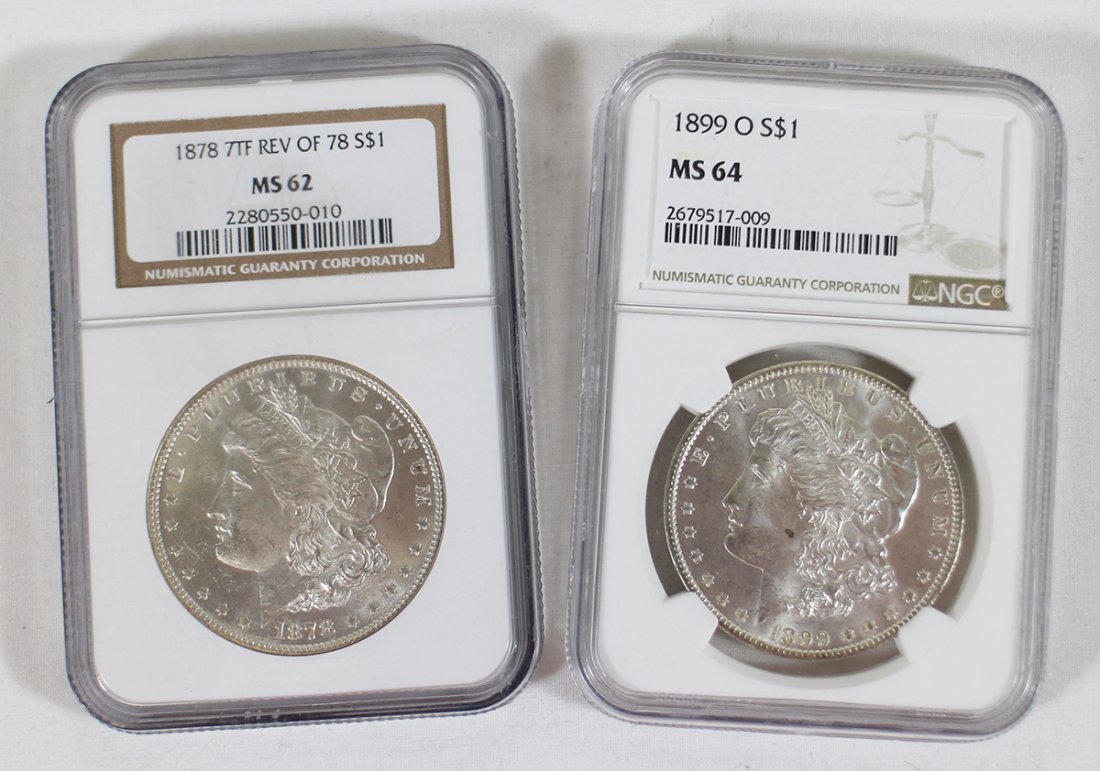 NGC GRADED 1899 & 1878 $1 MORGAN SILVER DOLLARS (1 of 3)