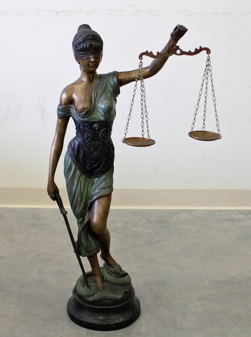 BRONZE "LADY JUSTICE" STATUE
