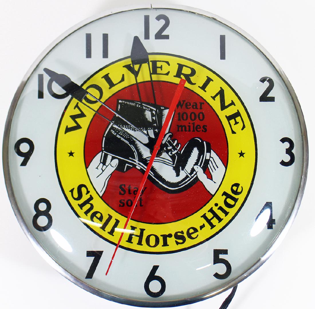 VINTAGE WOLVERINE ADVERTISING CLOCK (1 of 3)