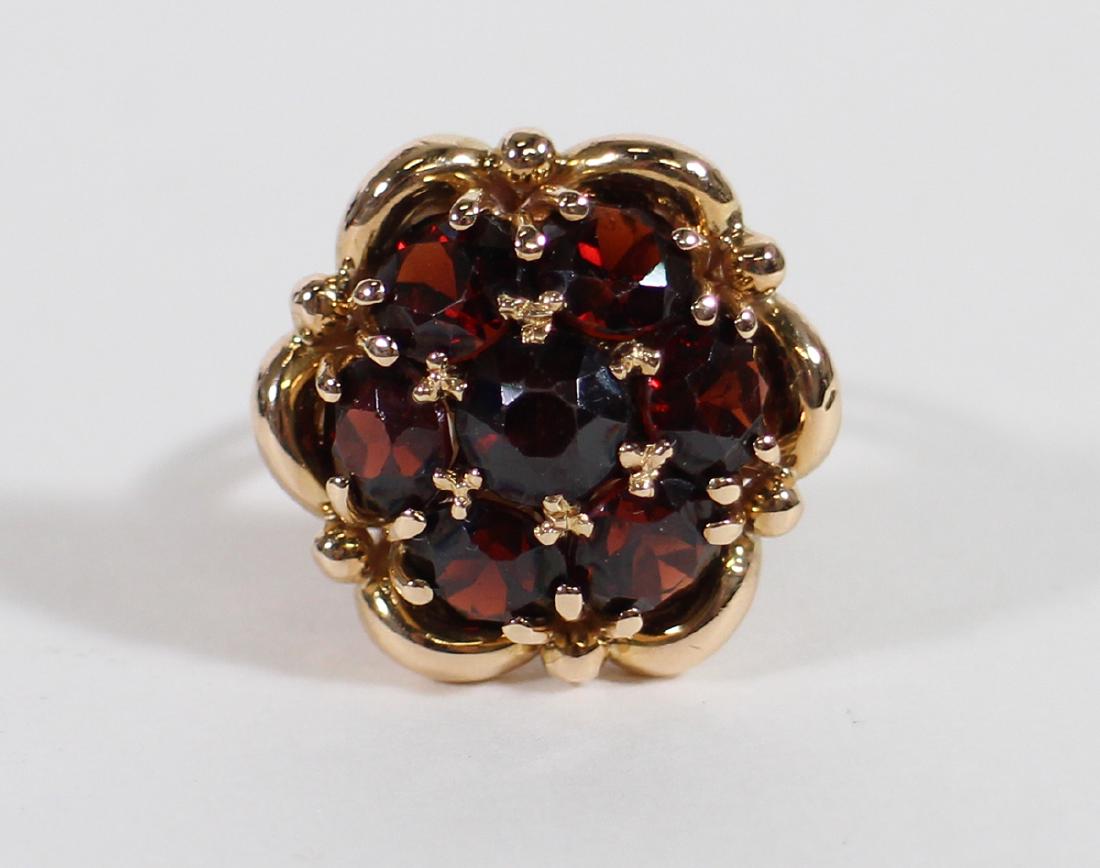 VINTAGE 18K GOLD BOHEMIAN GARNET RING (1 of 4)
