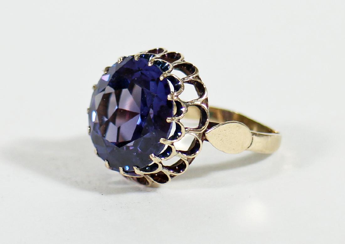 ANTIQUE ART DECO 14KT GOLD CORUNDUM RING (1 of 3)