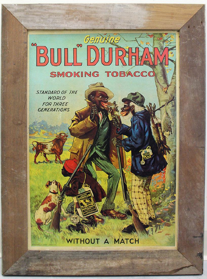 BULL DURHAM SMOKING TOBACCO LITHOGRAPH POSTER (1 of 3)