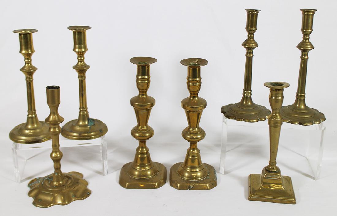 ANTIQUE BRASS CANDLESTICKS (1 of 7)