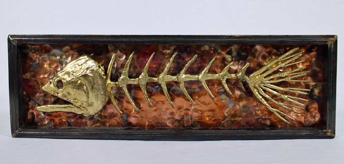 COPPER & BRASS FRAMED BONEFISH SCULPTURE (1 of 2)