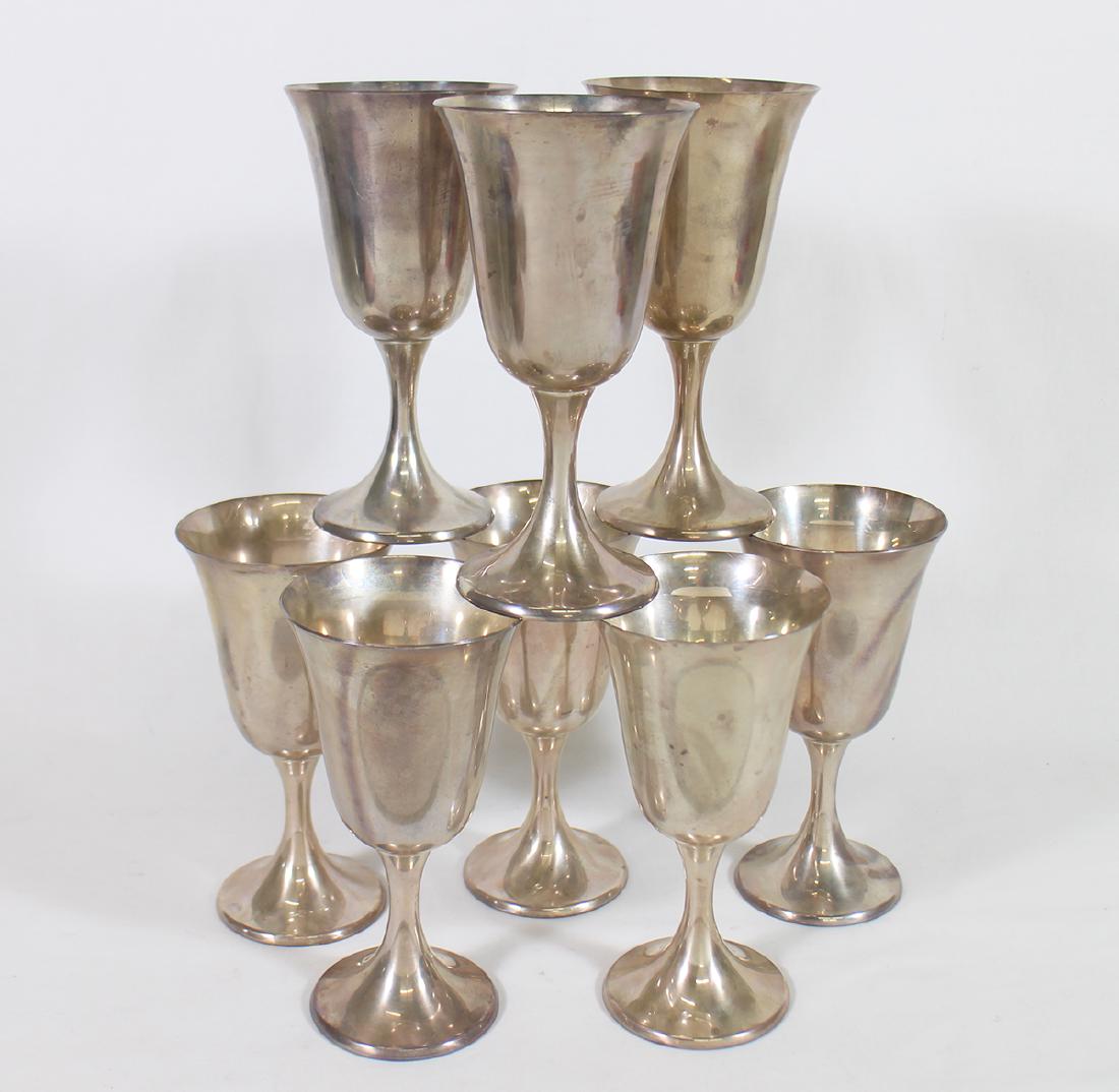 (8) STERLING SILVER WINE GOBLETS GORHAM 272