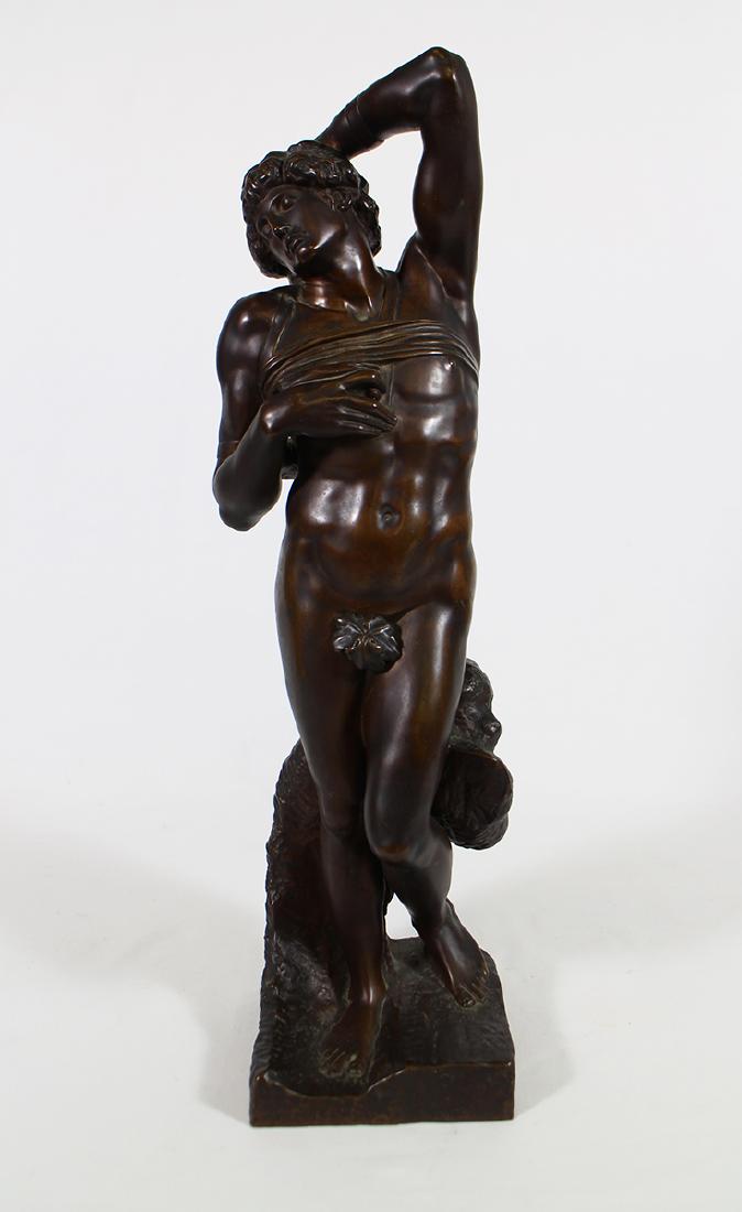 F. BARBEDIENNE "DYING SLAVE" MICHELANGELO BRONZE (1 of 4)