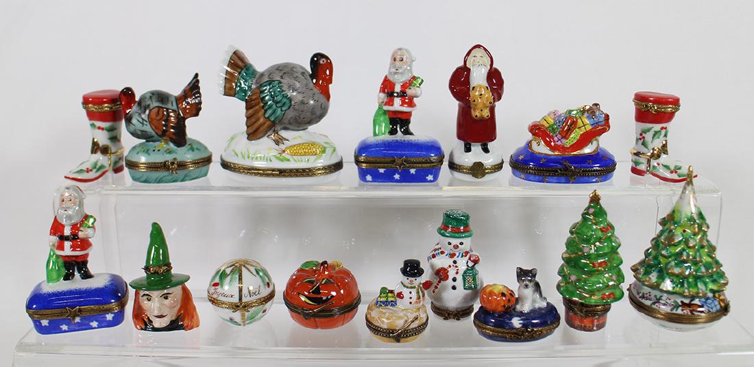 (16) LIMOGES FRANCE PEINT MAIN PORCELAIN BOXES (1 of 4)